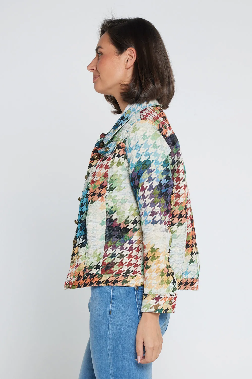 Dakota Jacket - Rainbow Houndstooth