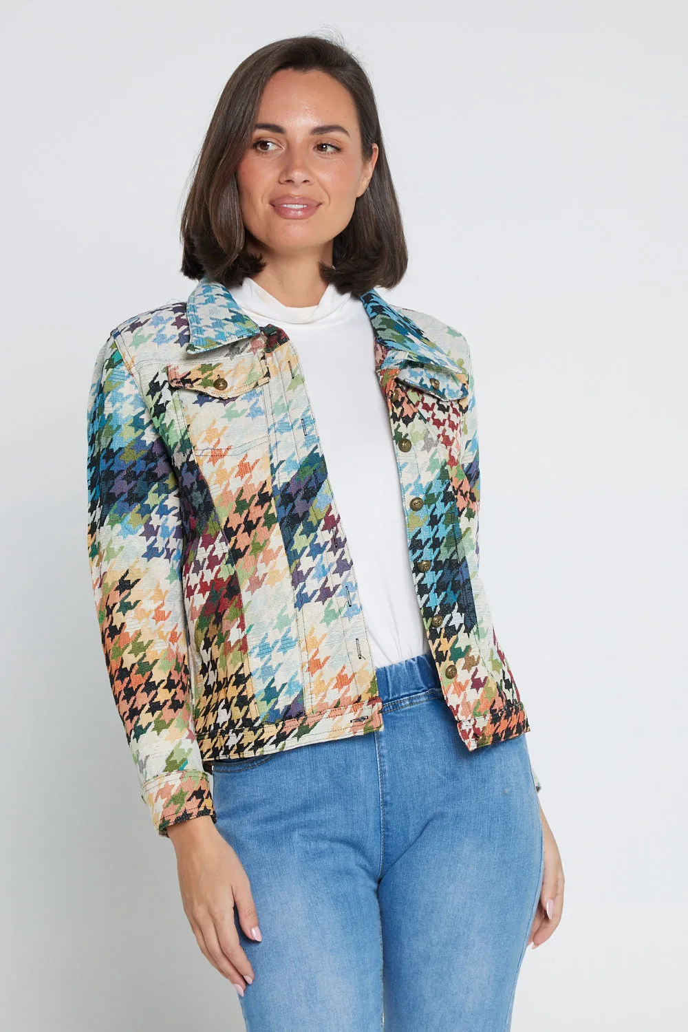 Dakota Jacket - Rainbow Houndstooth