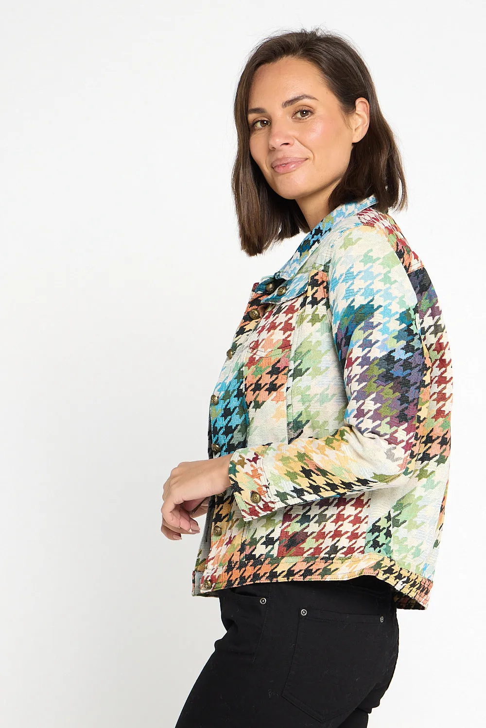 Dakota Jacket - Rainbow Houndstooth