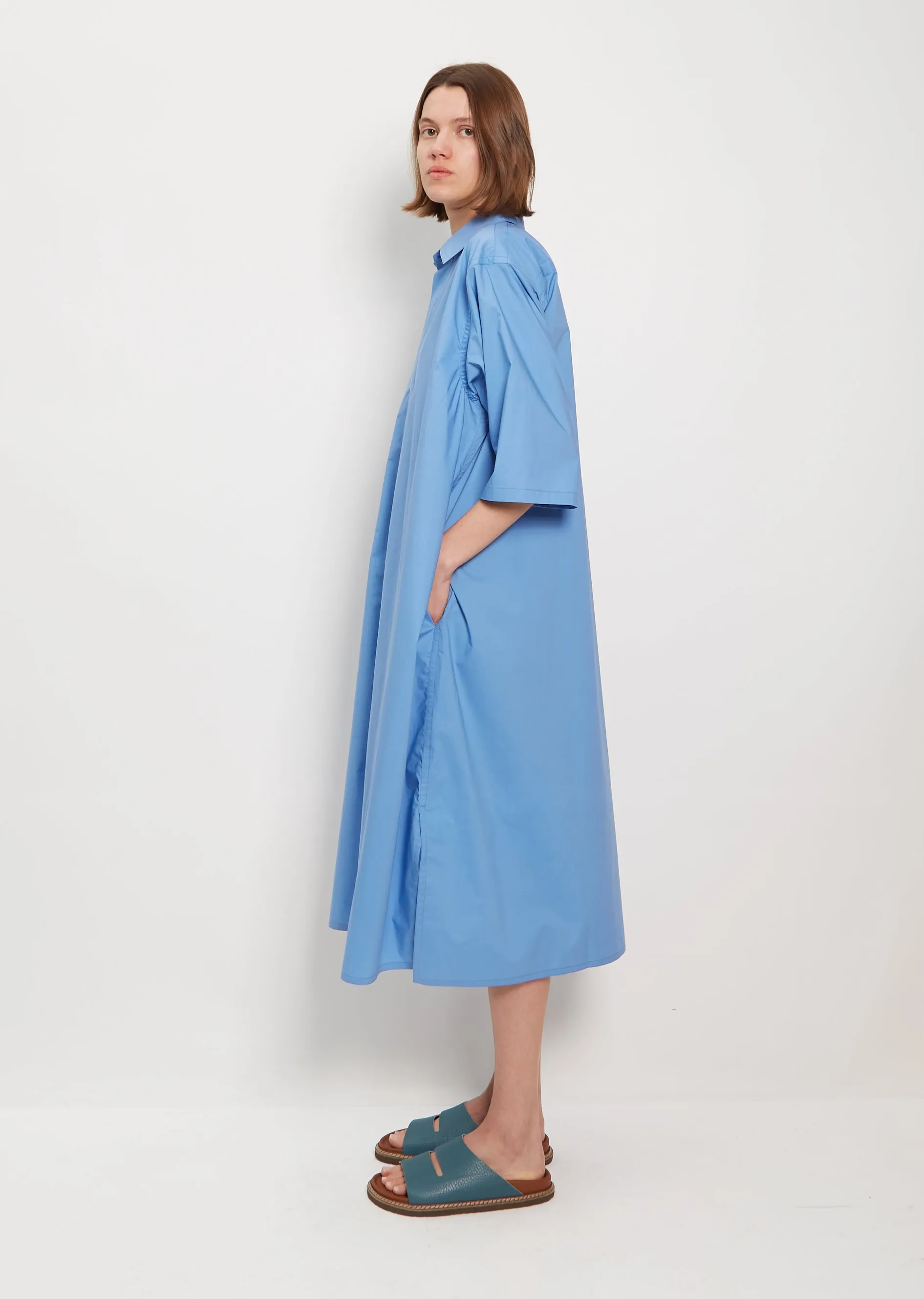 Dillion Cotton Shirt Dress — Blue Sky