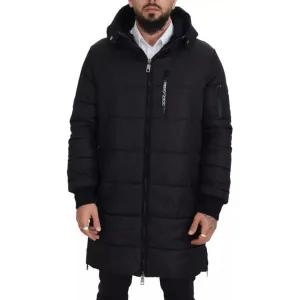 Dolce & Gabbana Black Nylon Hooded Parka Coat Winter Jacket