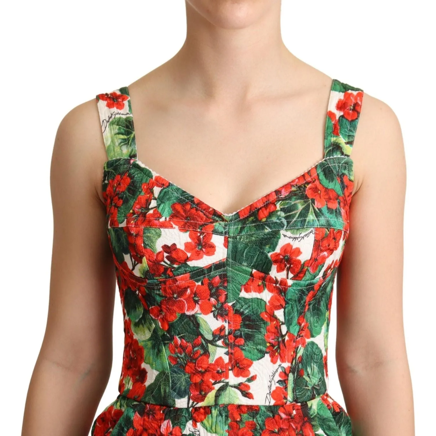 Dolce & Gabbana Chic Red Geranium Print Sleeveless Jumpsuit