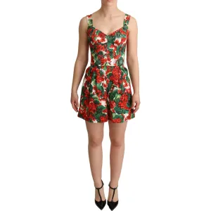 Dolce & Gabbana Chic Red Geranium Print Sleeveless Jumpsuit