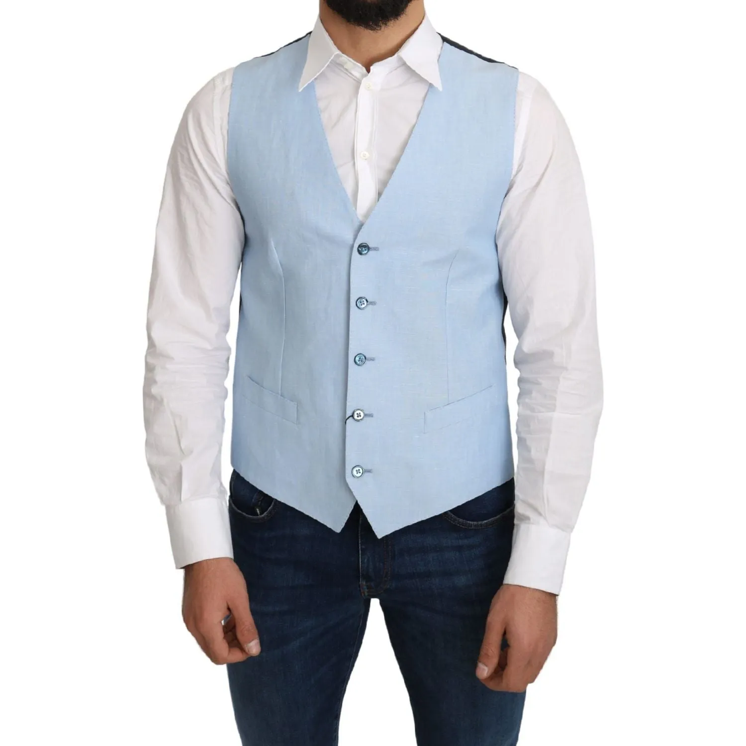 Dolce & Gabbana Elegant Azure Men's Formal Vest