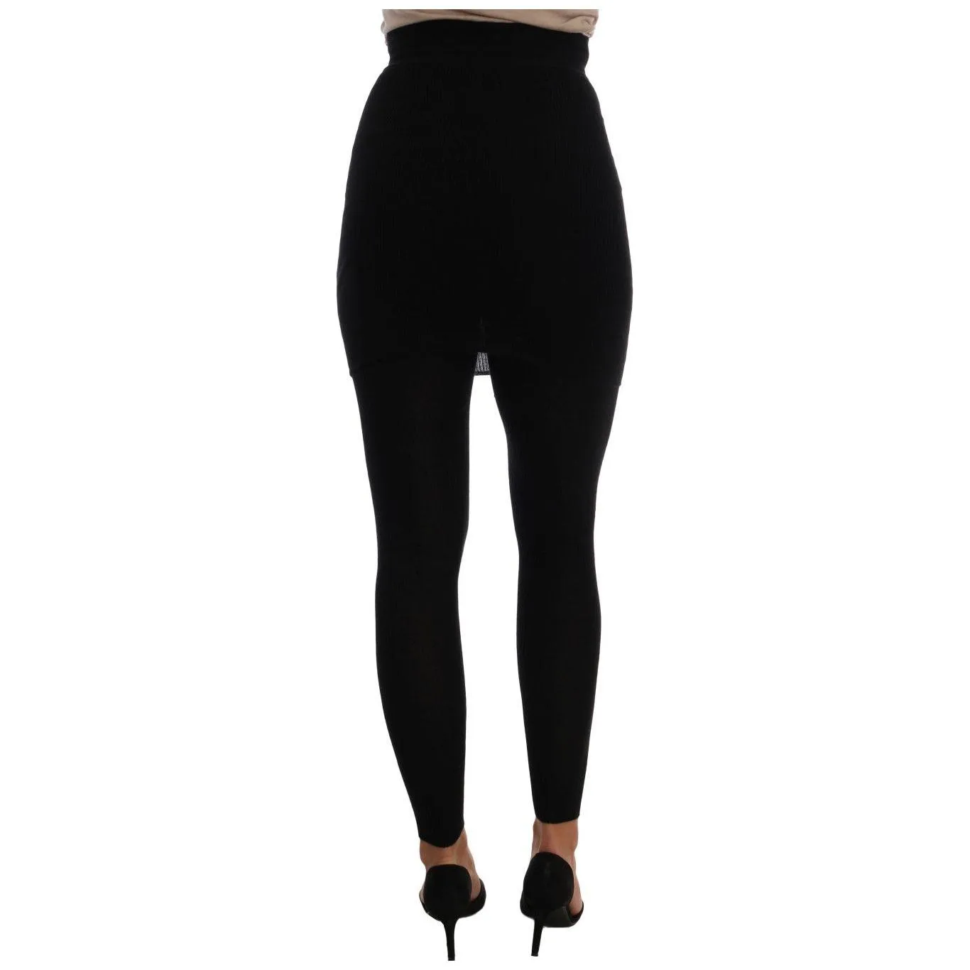 Dolce & Gabbana Elegant Black Cashmere Silk Stretch Pants