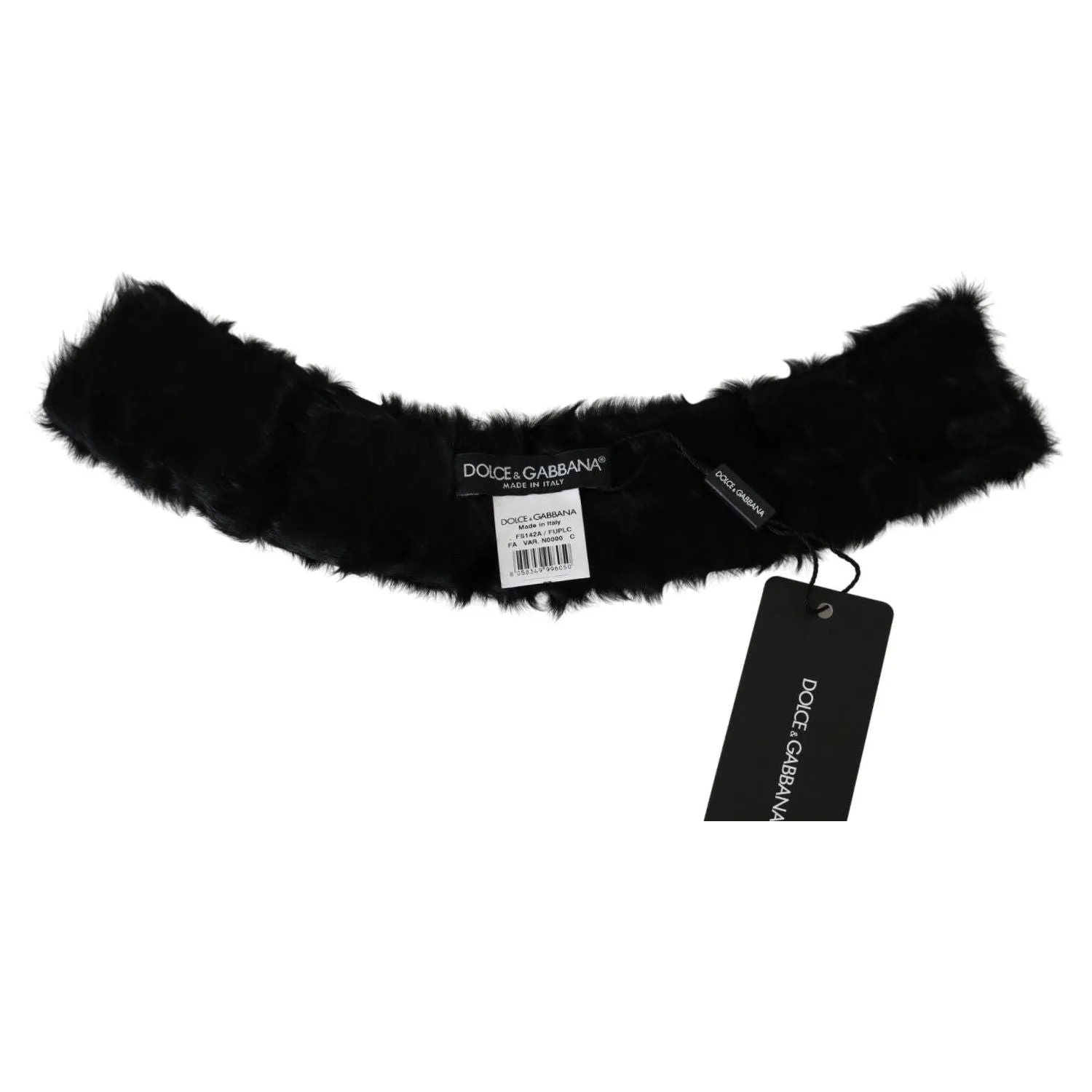 Dolce & Gabbana Elegant Black Lambskin Scarf