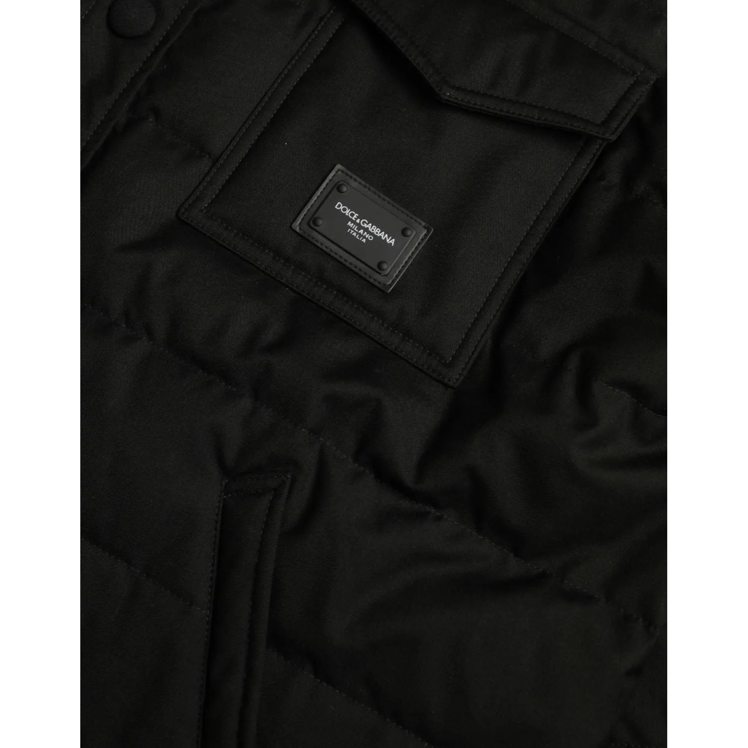 Dolce & Gabbana Elegant Black Padded Parka Jacket