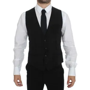 Dolce & Gabbana Elegant Black Wool Dress Vest