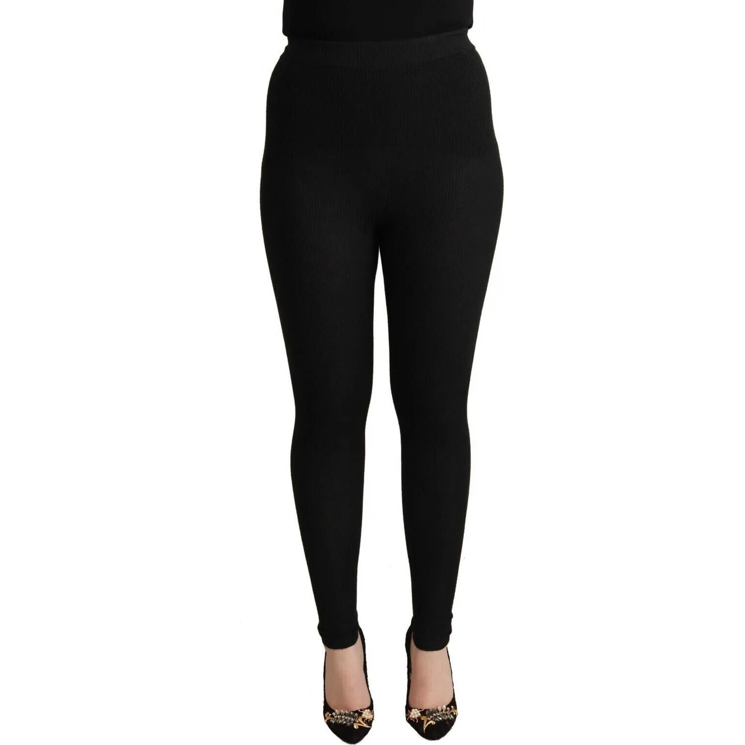 Dolce & Gabbana Elegant High Waist Cashmere-Silk Tights Pants