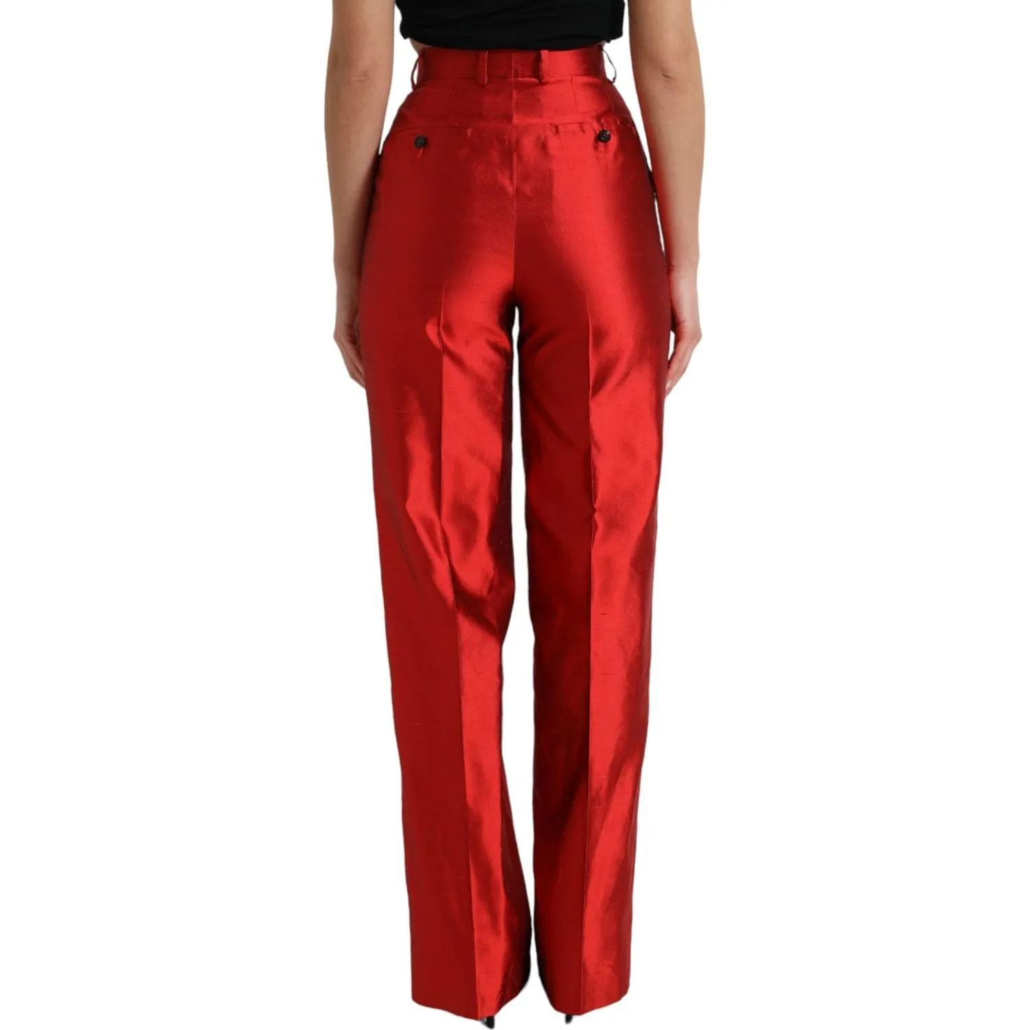 Dolce & Gabbana Elegant High Waist Wide Leg Silk Pants