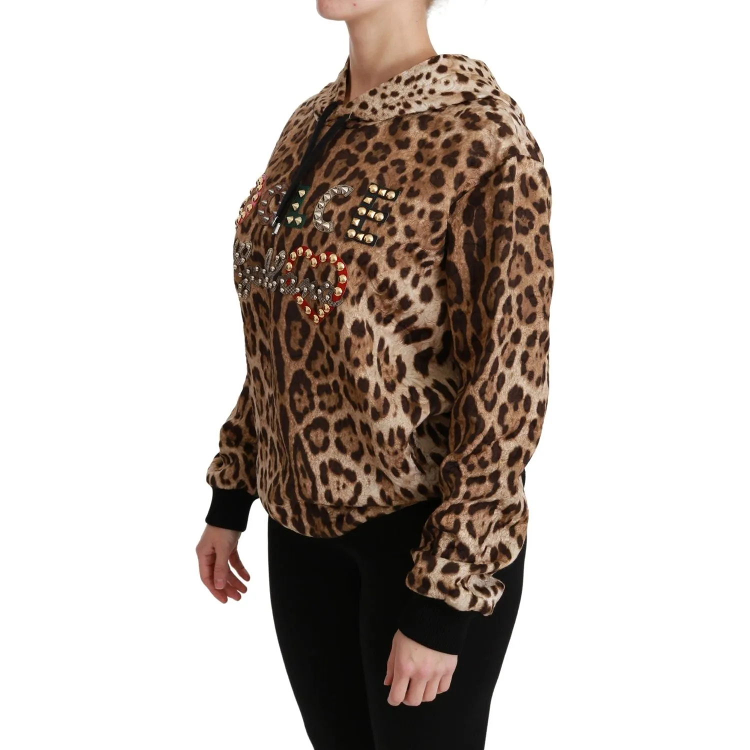 Dolce & Gabbana Elegant Leopard Print Hooded Sweater