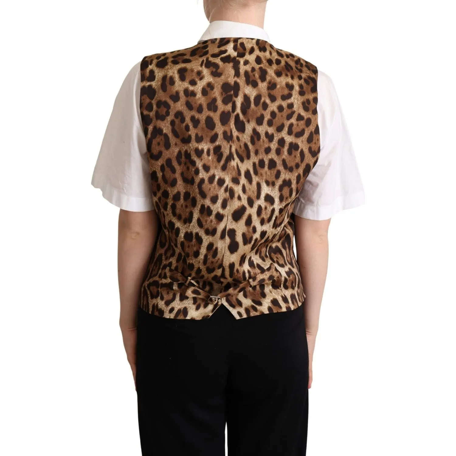 Dolce & Gabbana Elegant Leopard Print Sleeveless Vest