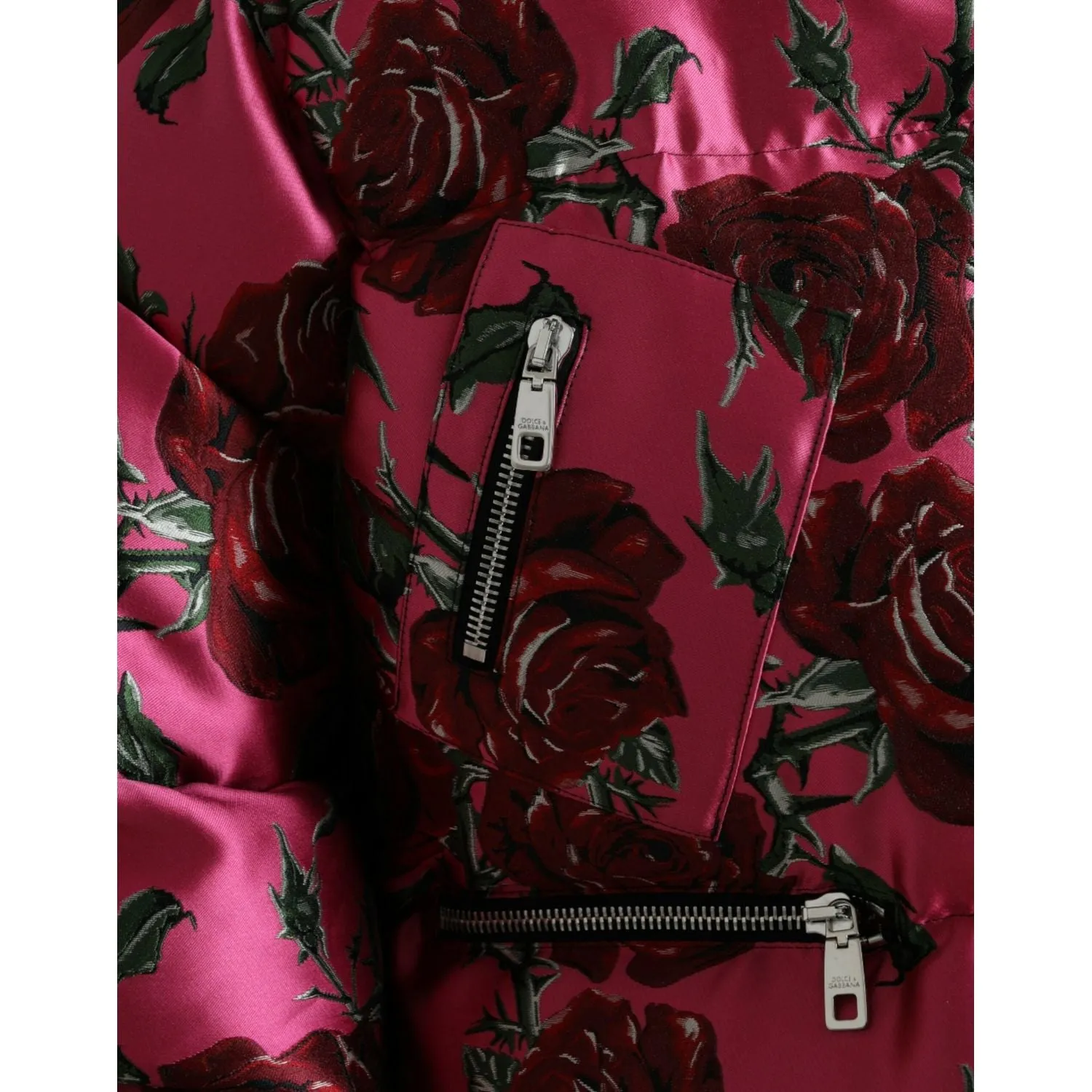 Dolce & Gabbana Elegant Rose Print Quilted Jacket