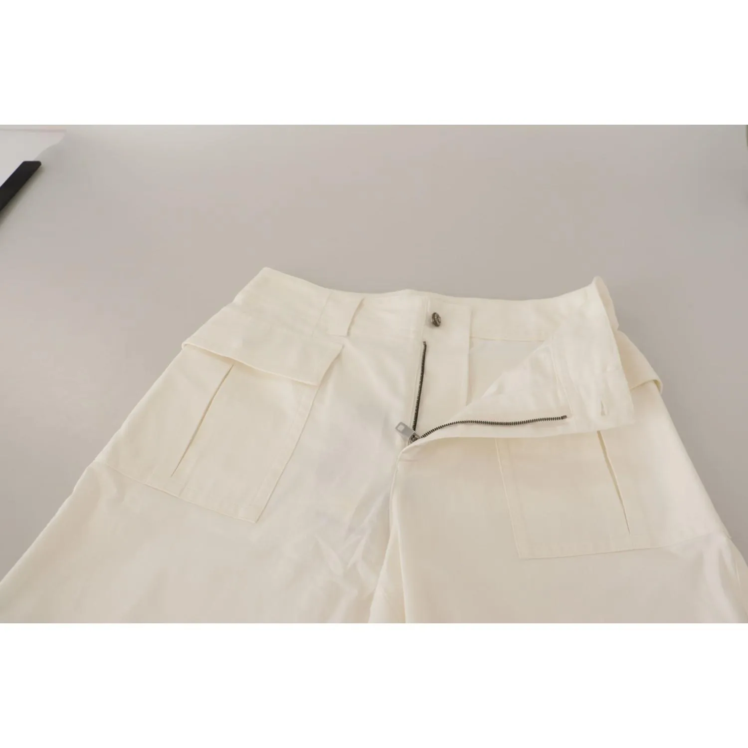 Dolce & Gabbana Elegant White High-Waist Tapered Trousers