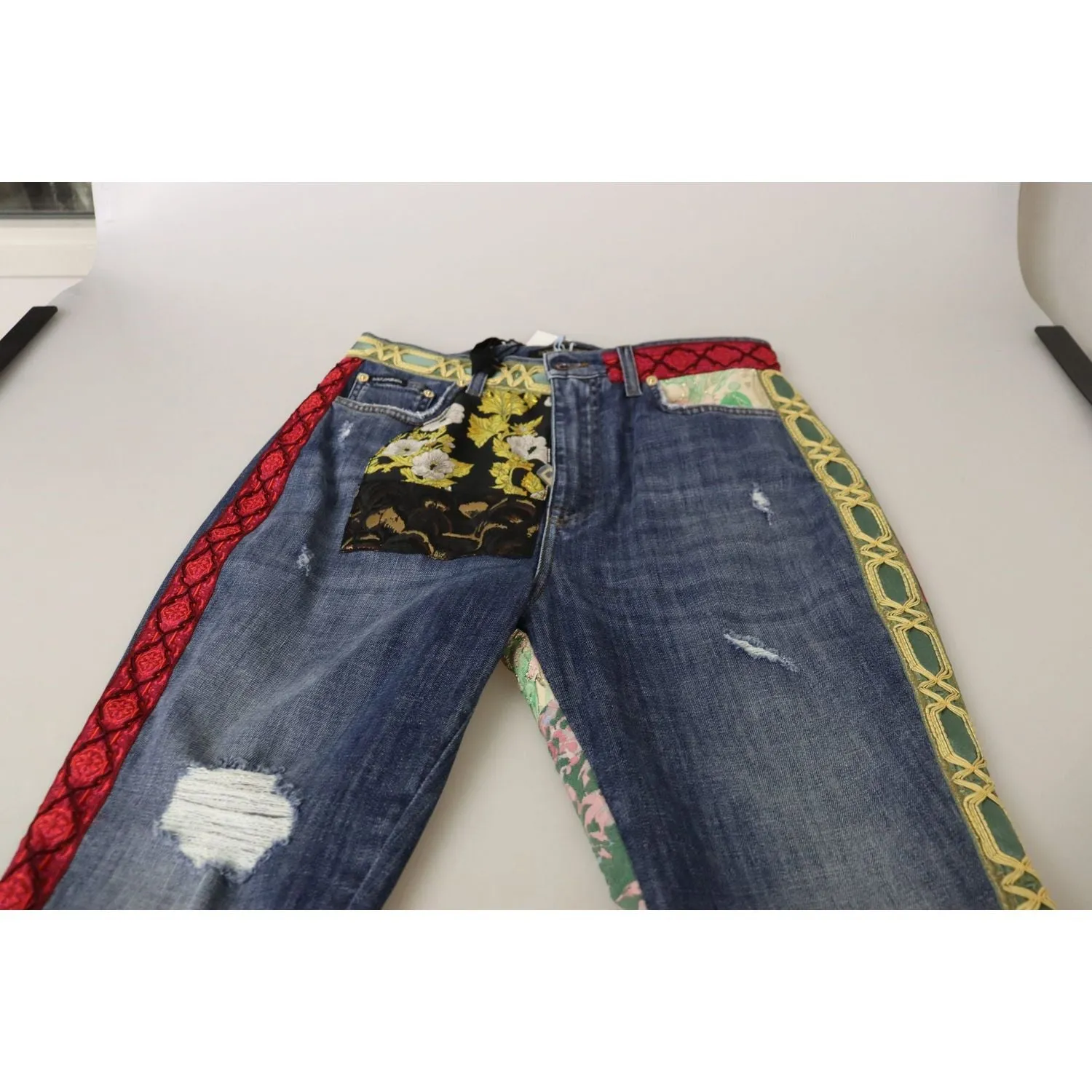 Dolce & Gabbana High Waist Patchwork Skinny Denim