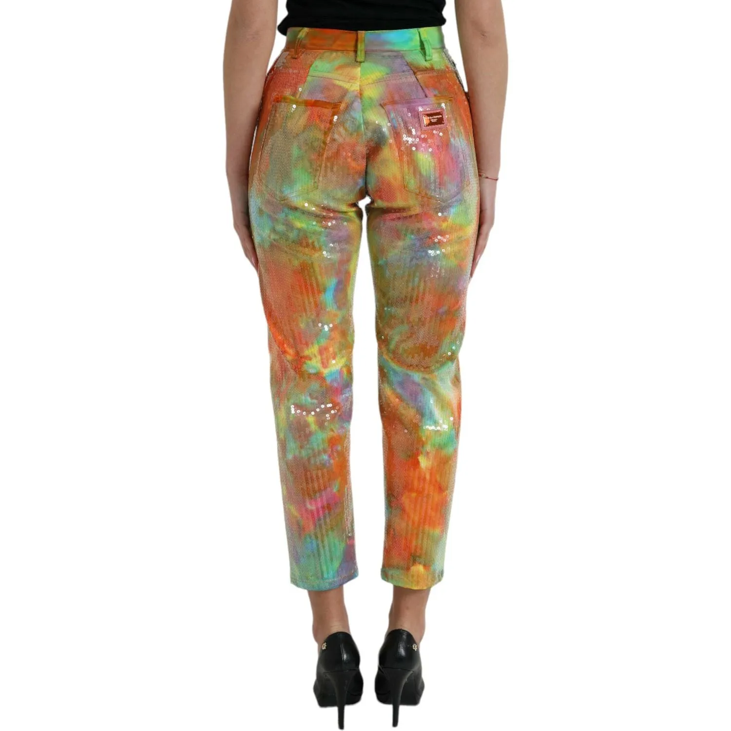 Dolce & Gabbana Multicolor High Waist Cropped Pants