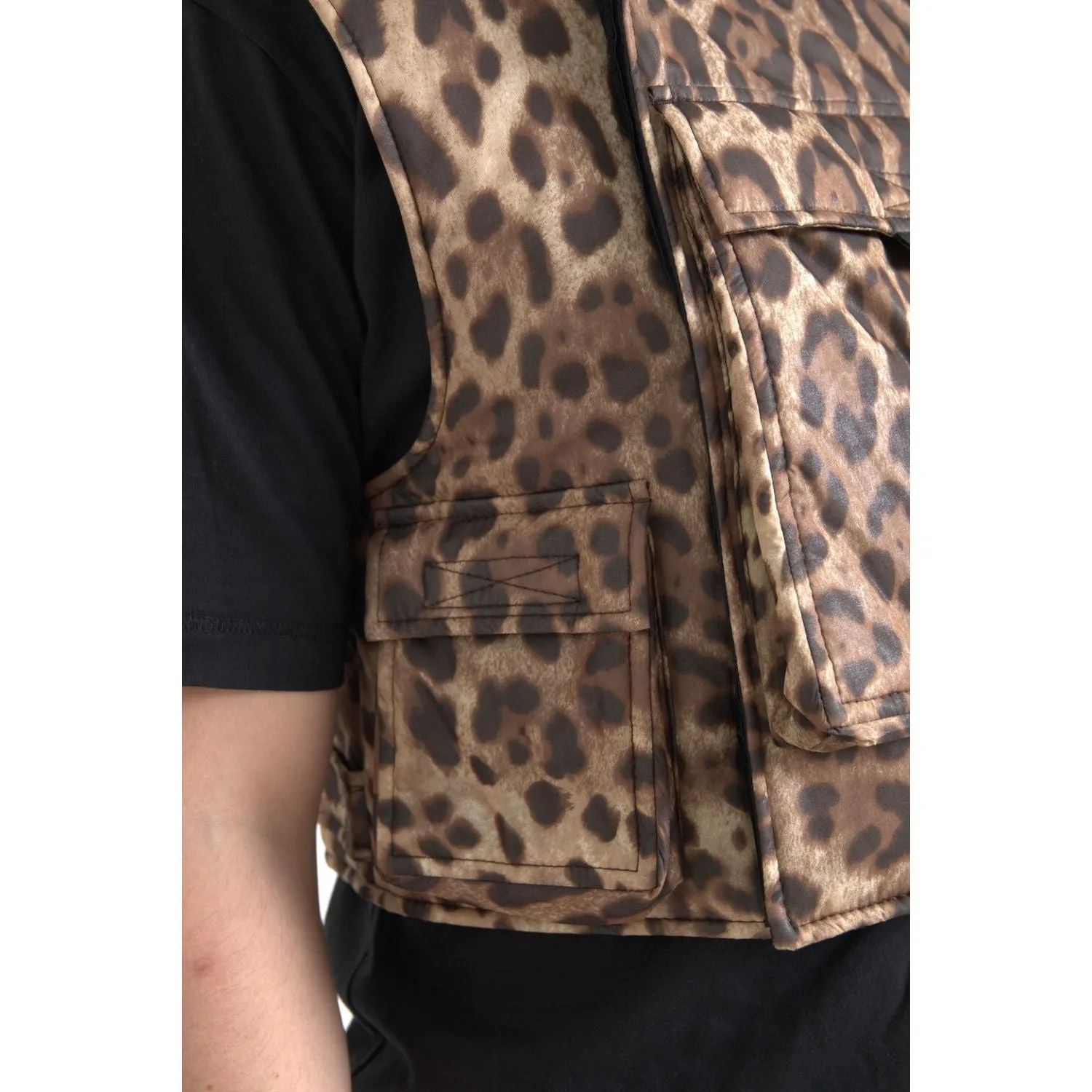 Dolce & Gabbana Silk Leopard Vest Exclusive Sportswear