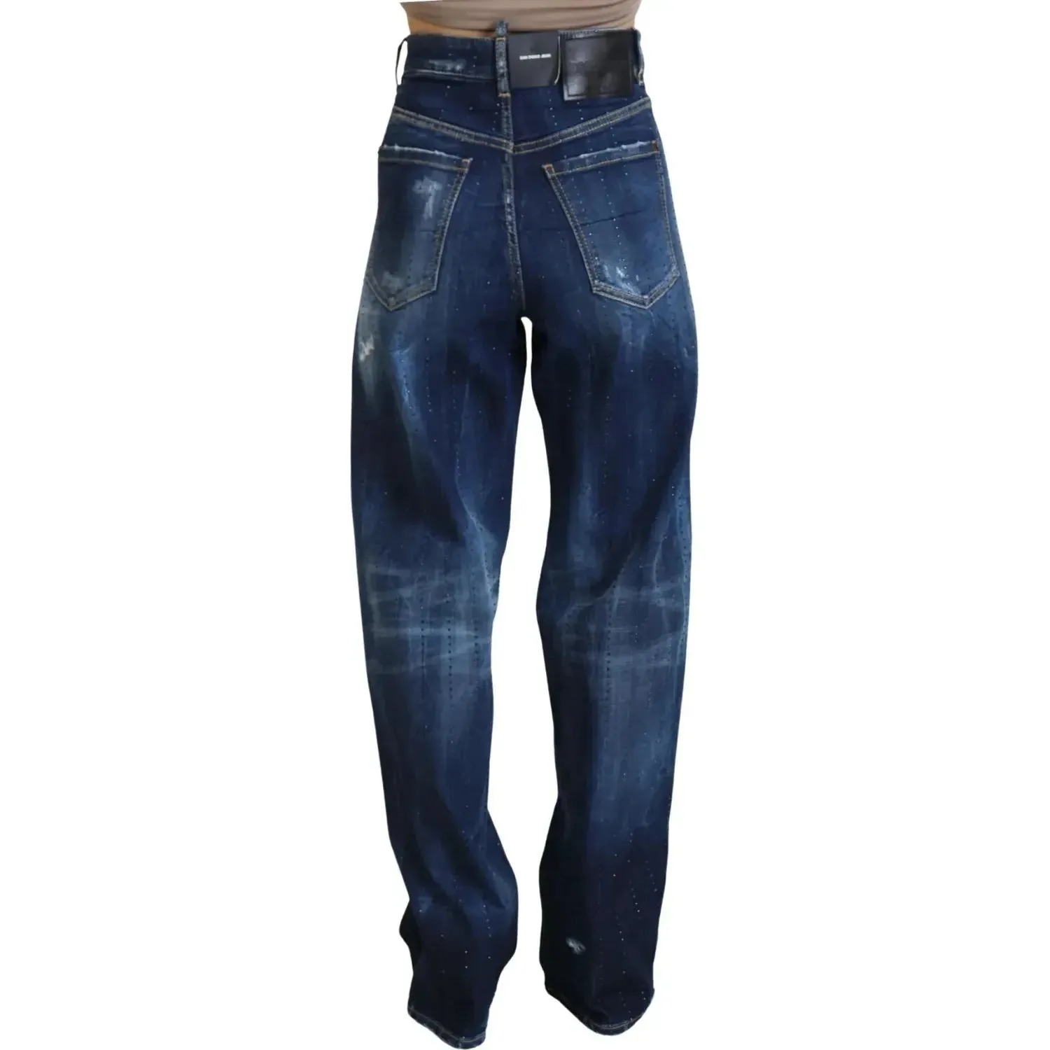 Dsquared² Blue High Waist Straight Denim Jeans San Diego