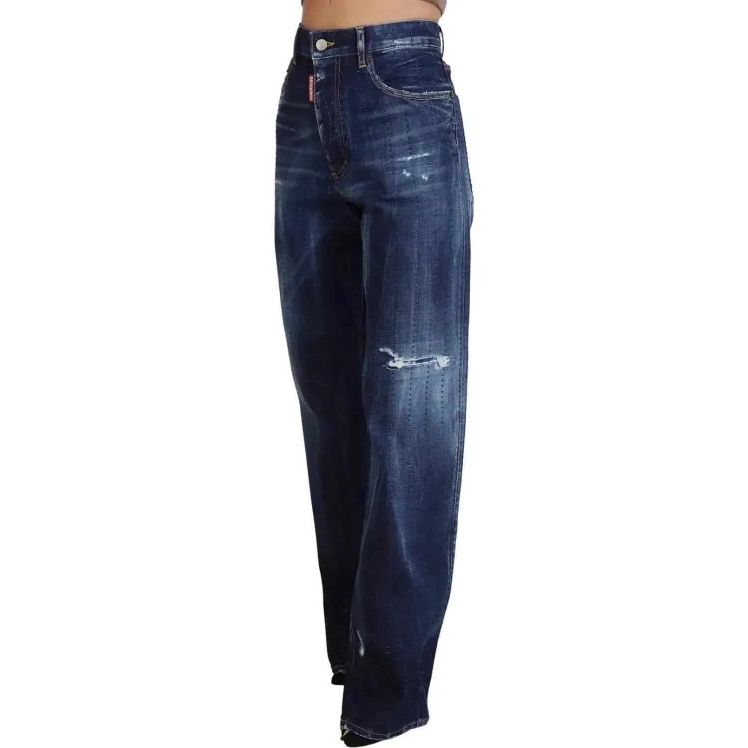 Dsquared² Blue High Waist Straight Denim Jeans San Diego