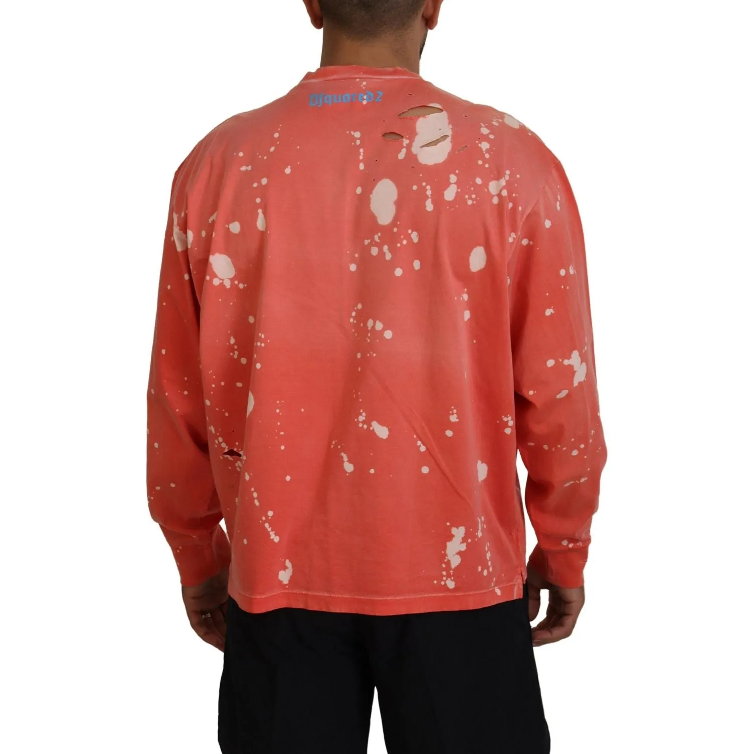 Dsquared² Orange Printed Long Sleeves Pullover Sweater