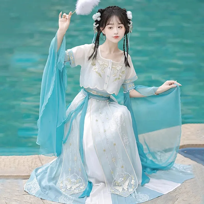 Dunhuang Fairies, Feitian Style Hanfu, Aquamarine 碧水