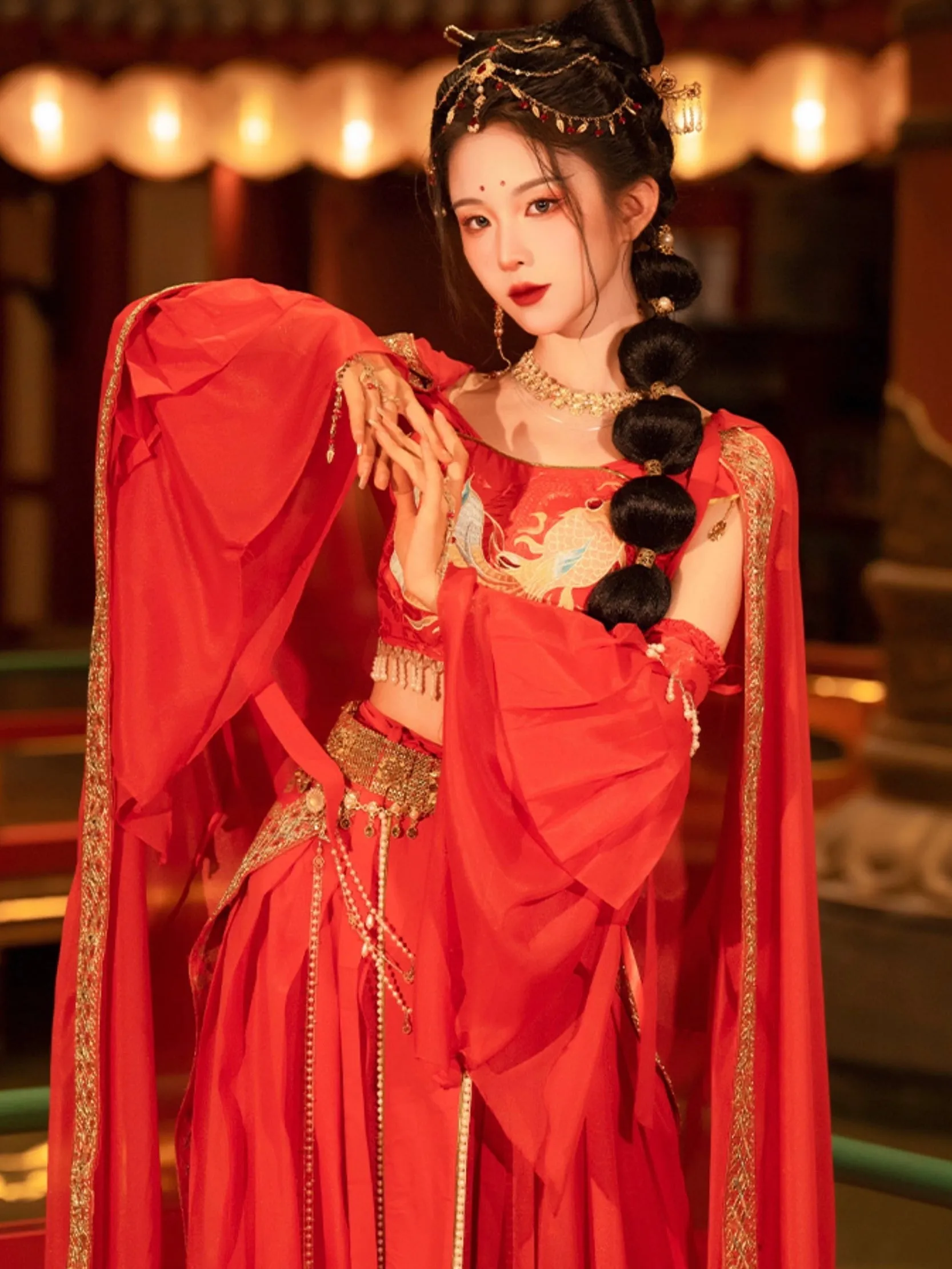 Dunhuang Fairies, Feitian Style Hanfu, Crimson Spirit 赤灵