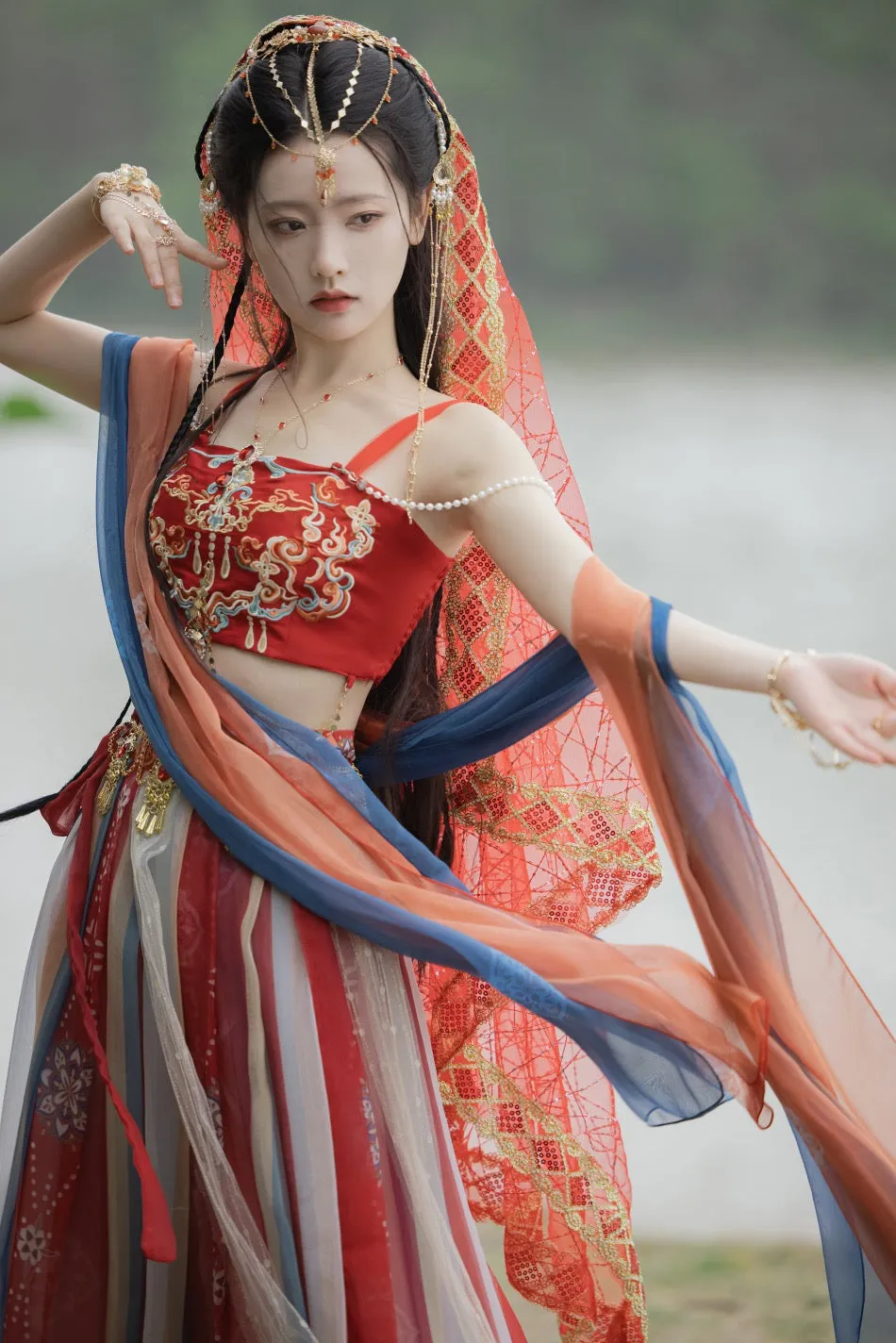 Dunhuang Fairies, Feitian Style Hanfu, Queen of Western Xia 西夏王妃 (Preorder)