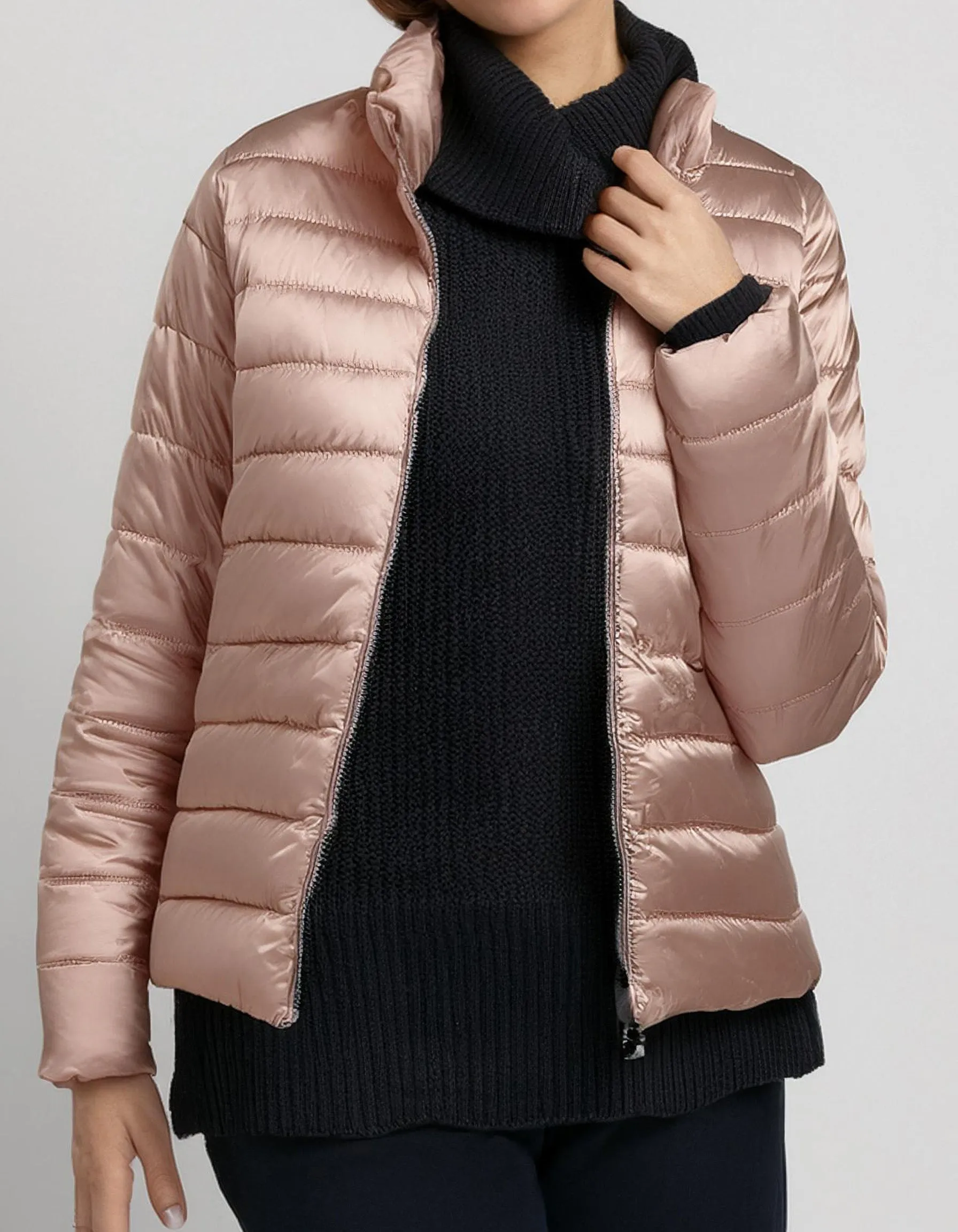 Dusty Pink Quilted Puffer Jacket