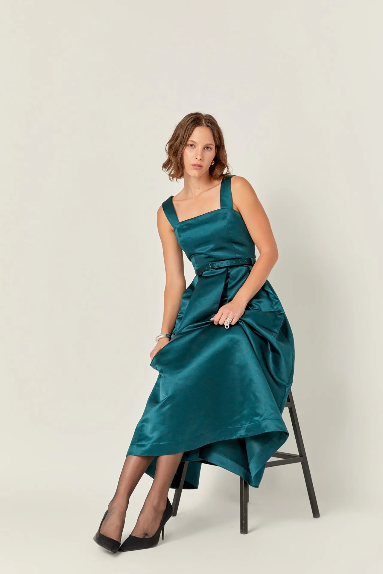 English Factory - Sleeveless Flared Midi Dress