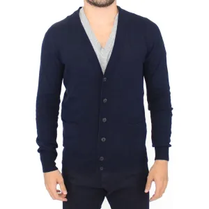 Ermanno Scervino Chic Blue Wool Blend Cardigan Sweater