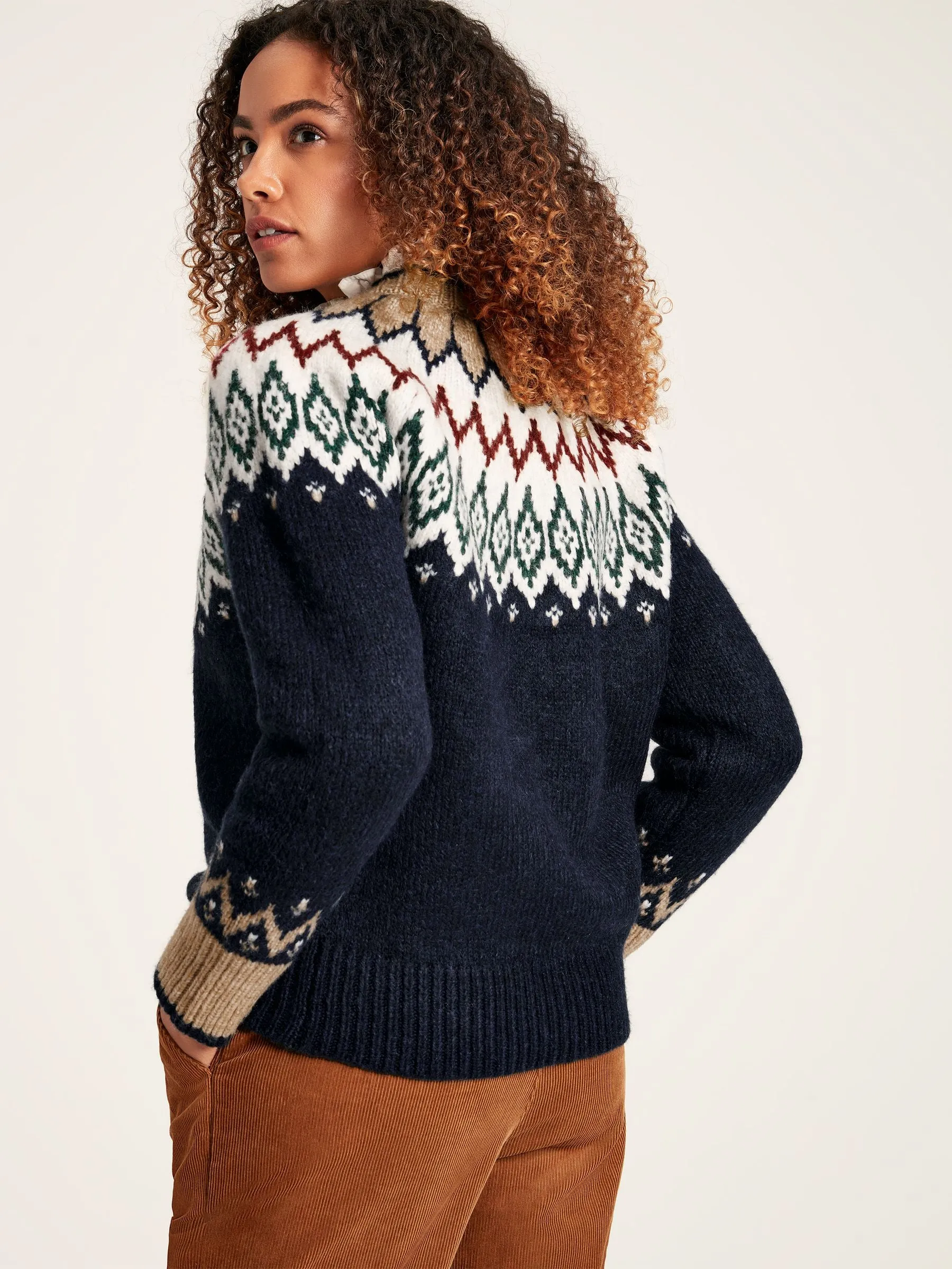 Etta Fair Isle Jumper - Navy