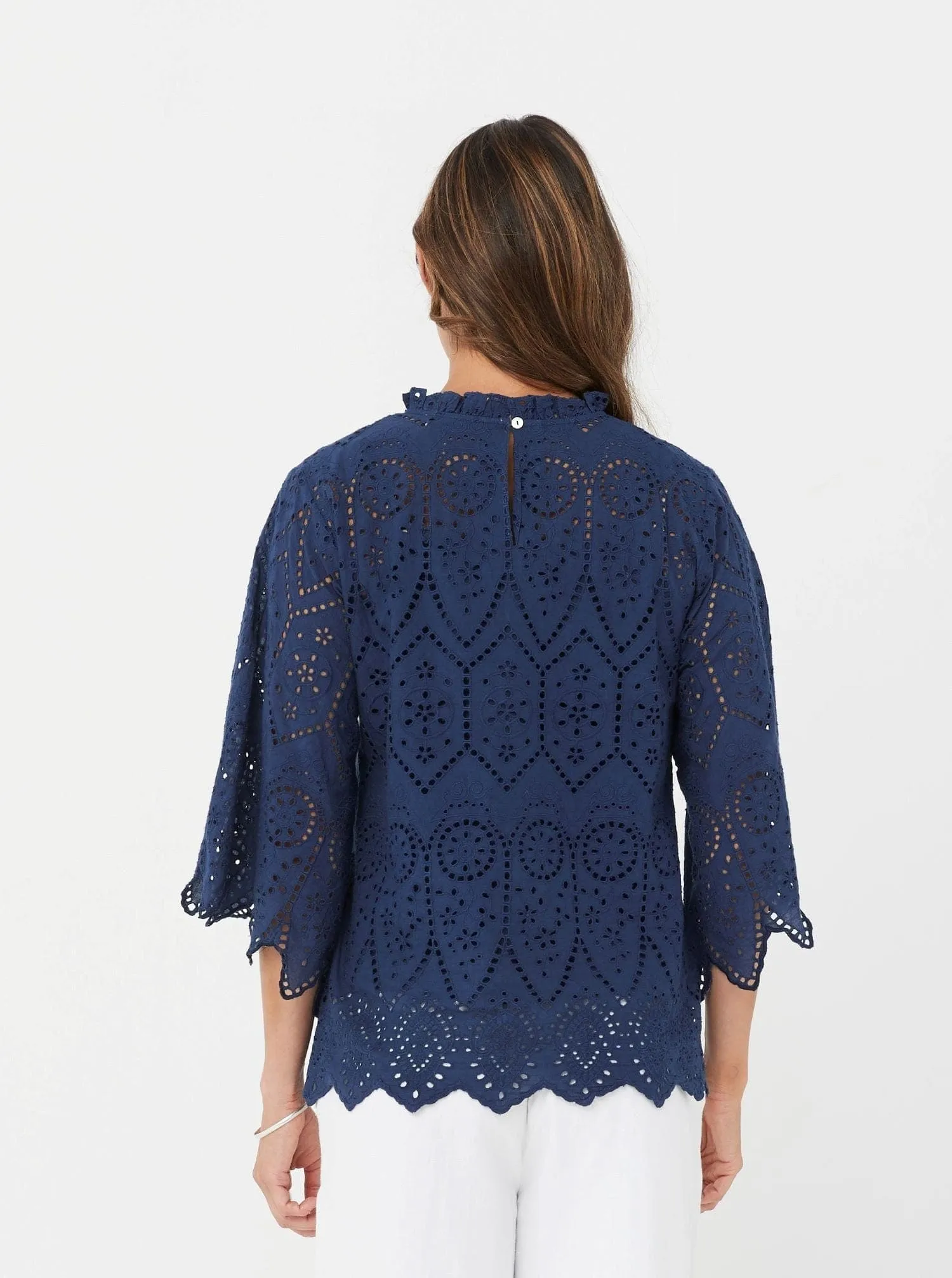 Evanna Top - Navy/Cotton