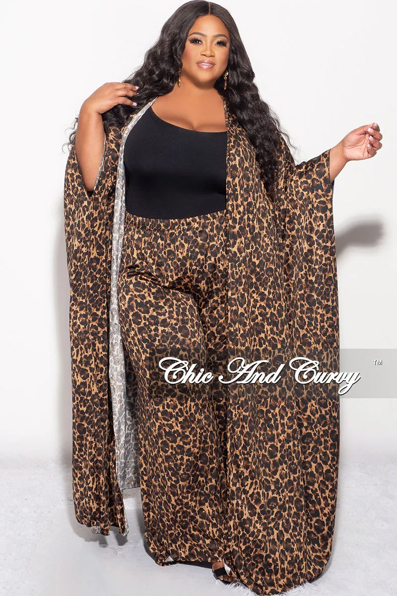 Final Sale Plus Size 2pc Kaftan and Pants Set in Animal Print