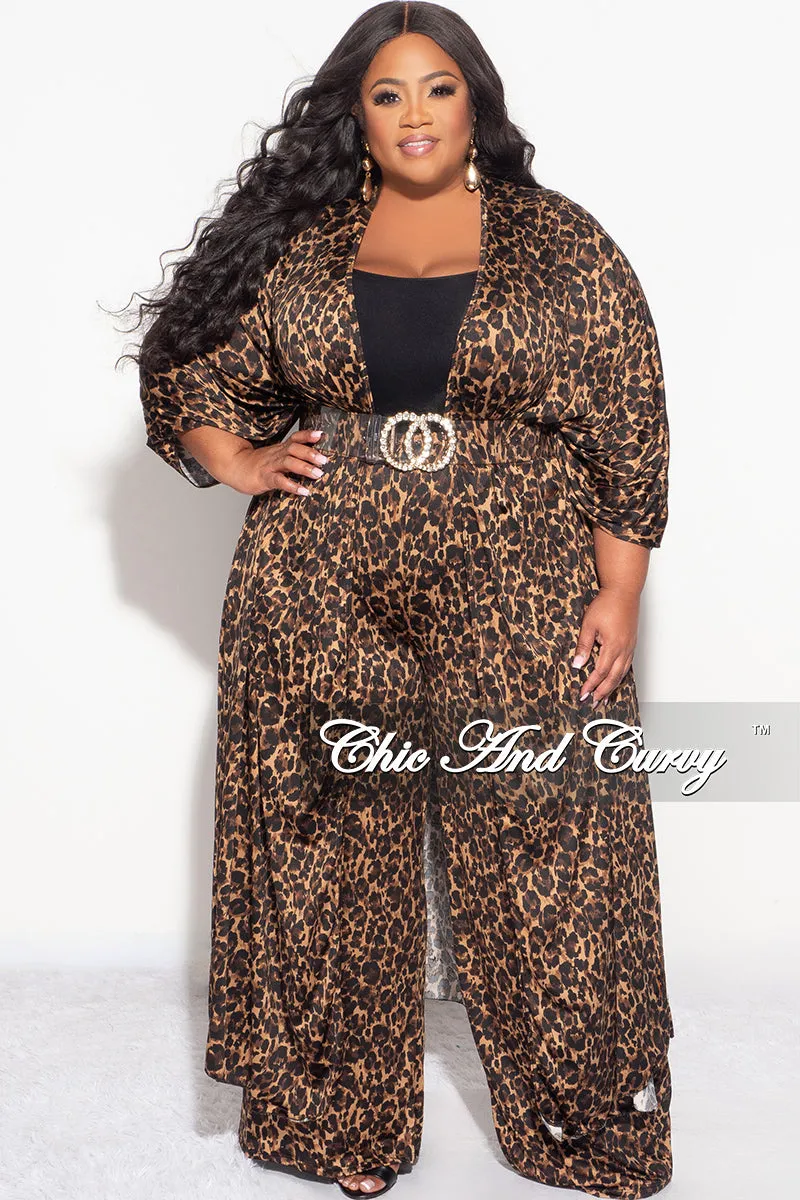 Final Sale Plus Size 2pc Kaftan and Pants Set in Animal Print