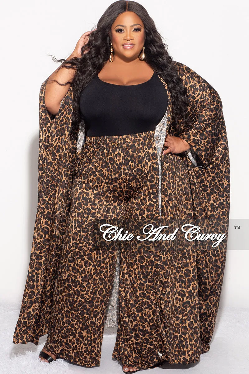 Final Sale Plus Size 2pc Kaftan and Pants Set in Animal Print