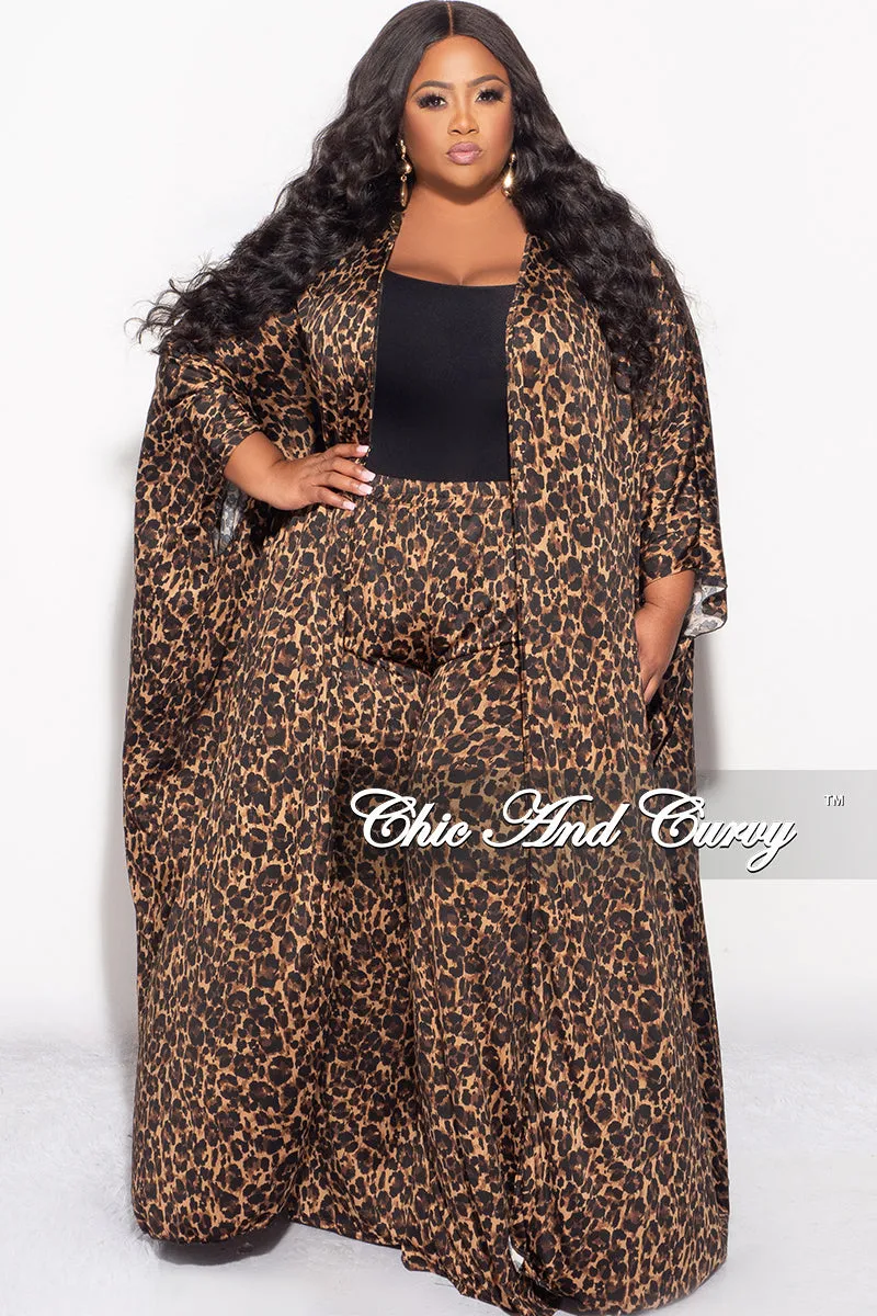 Final Sale Plus Size 2pc Kaftan and Pants Set in Animal Print