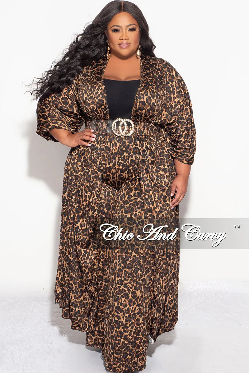 Final Sale Plus Size 2pc Kaftan and Pants Set in Animal Print