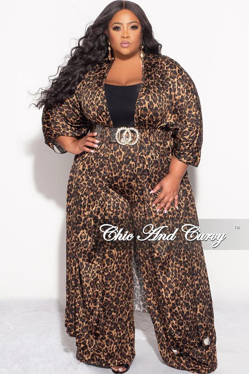 Final Sale Plus Size 2pc Kaftan and Pants Set in Animal Print