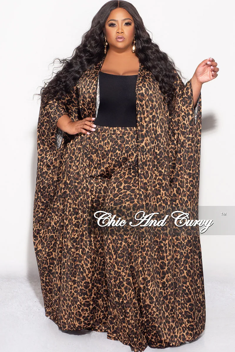 Final Sale Plus Size 2pc Kaftan and Pants Set in Animal Print