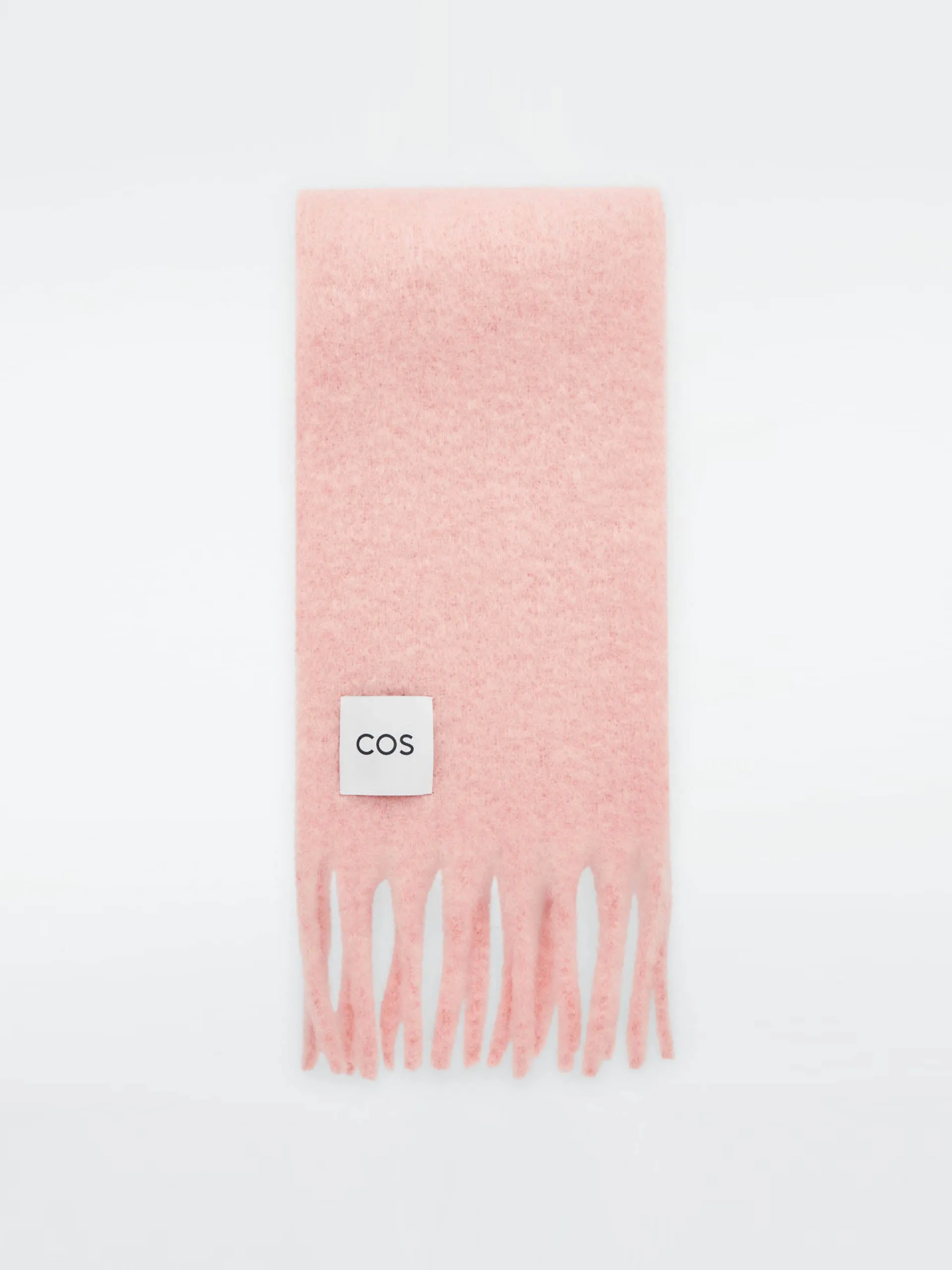 Fringed brushed-mohair scarf