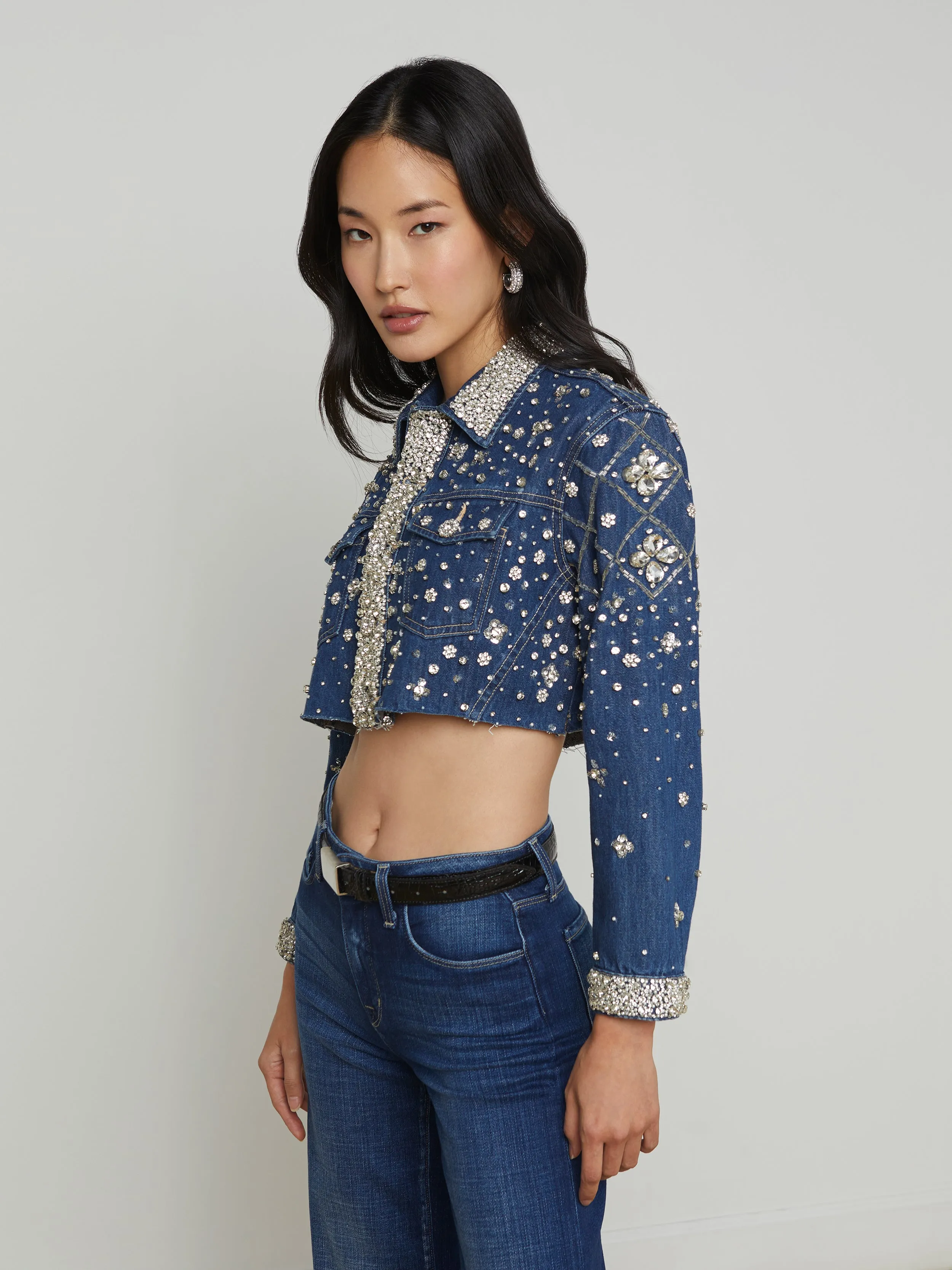 Genevie Embellished Denim Jacket