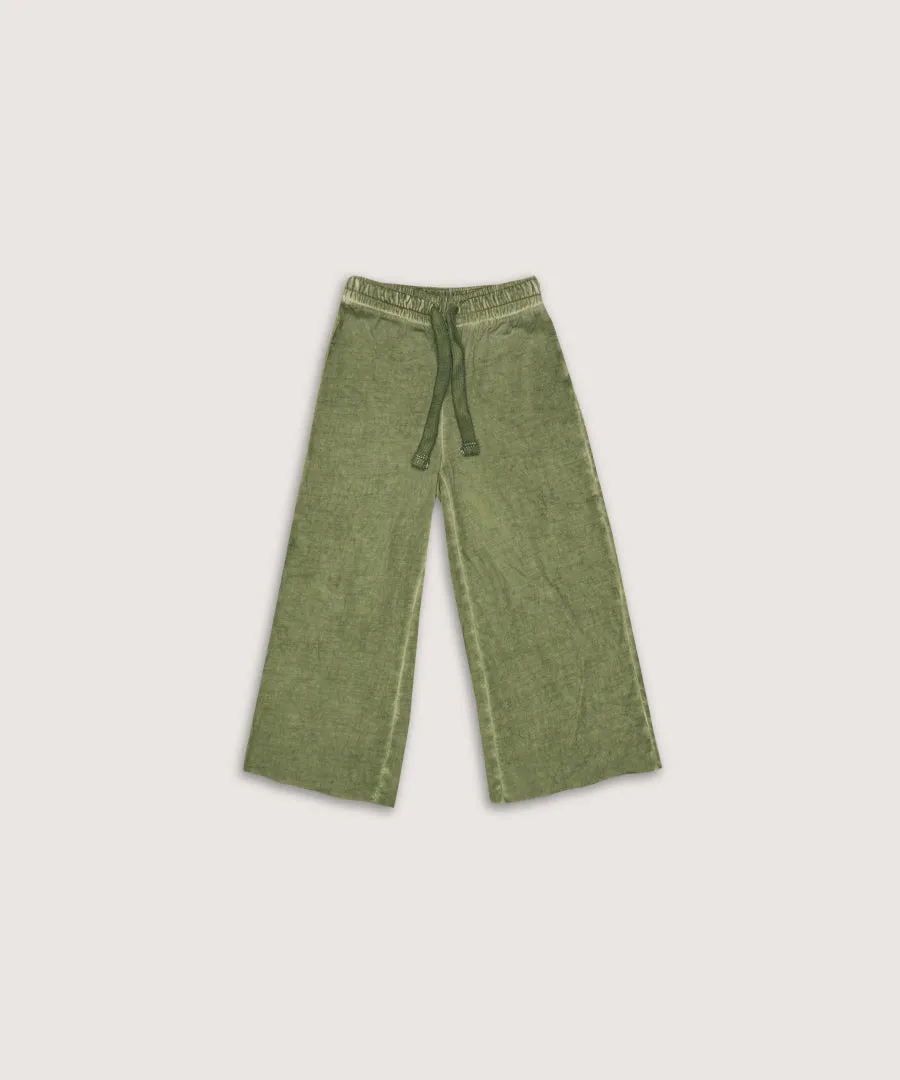 Girls' Stone Wash Raw Hem Pants