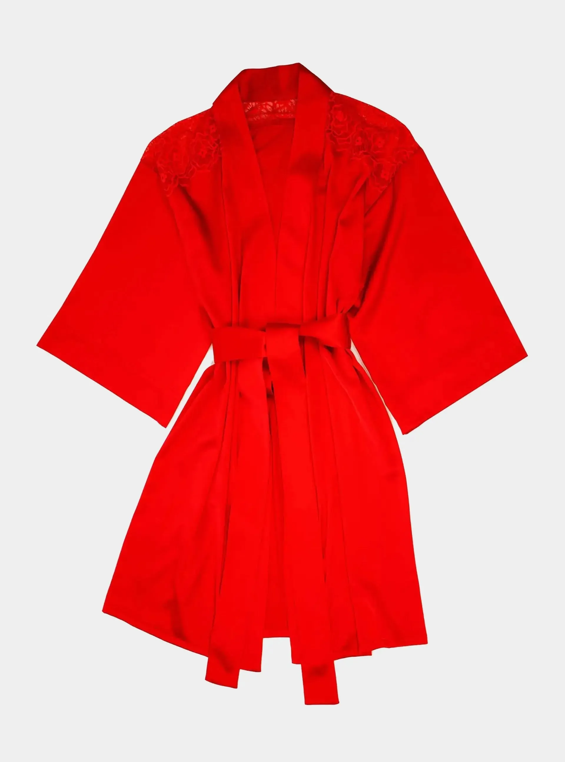 Good Girl Gone Bad Silk Kimono Robe Red