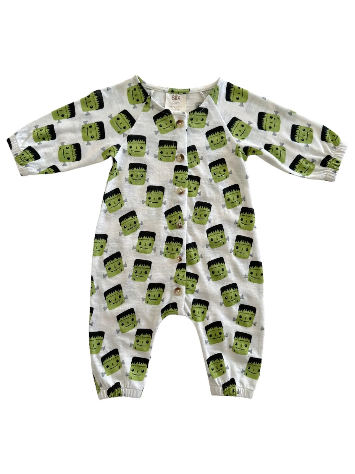 Halloween Monster / Organic Long Sleeve Bay Jumpsuit