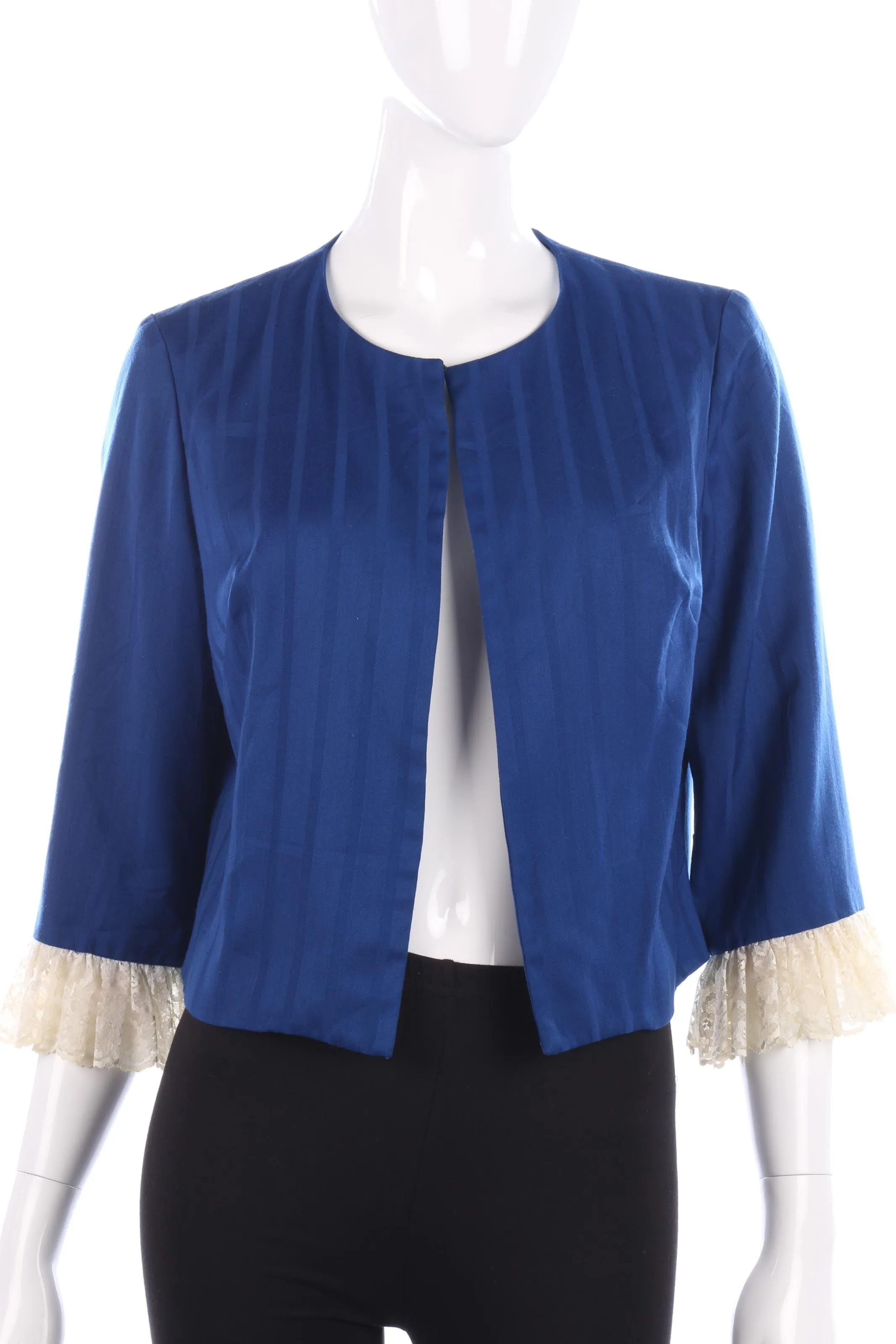 Harold K California by Hal Krasell Blue Jacket with Lace UK 8/10