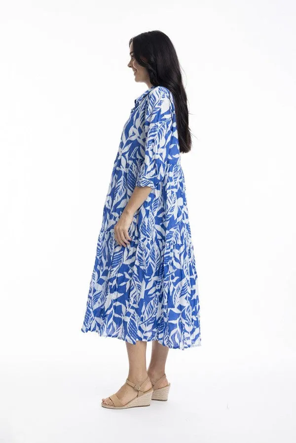 Hayman Blue Collared Midi Dress