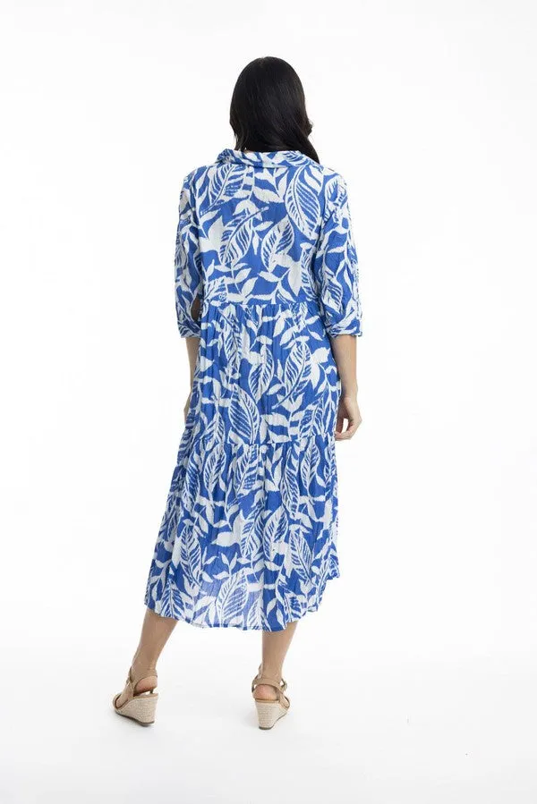 Hayman Blue Collared Midi Dress