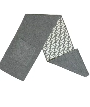 Heather Grey Knit Scarf with Pocket