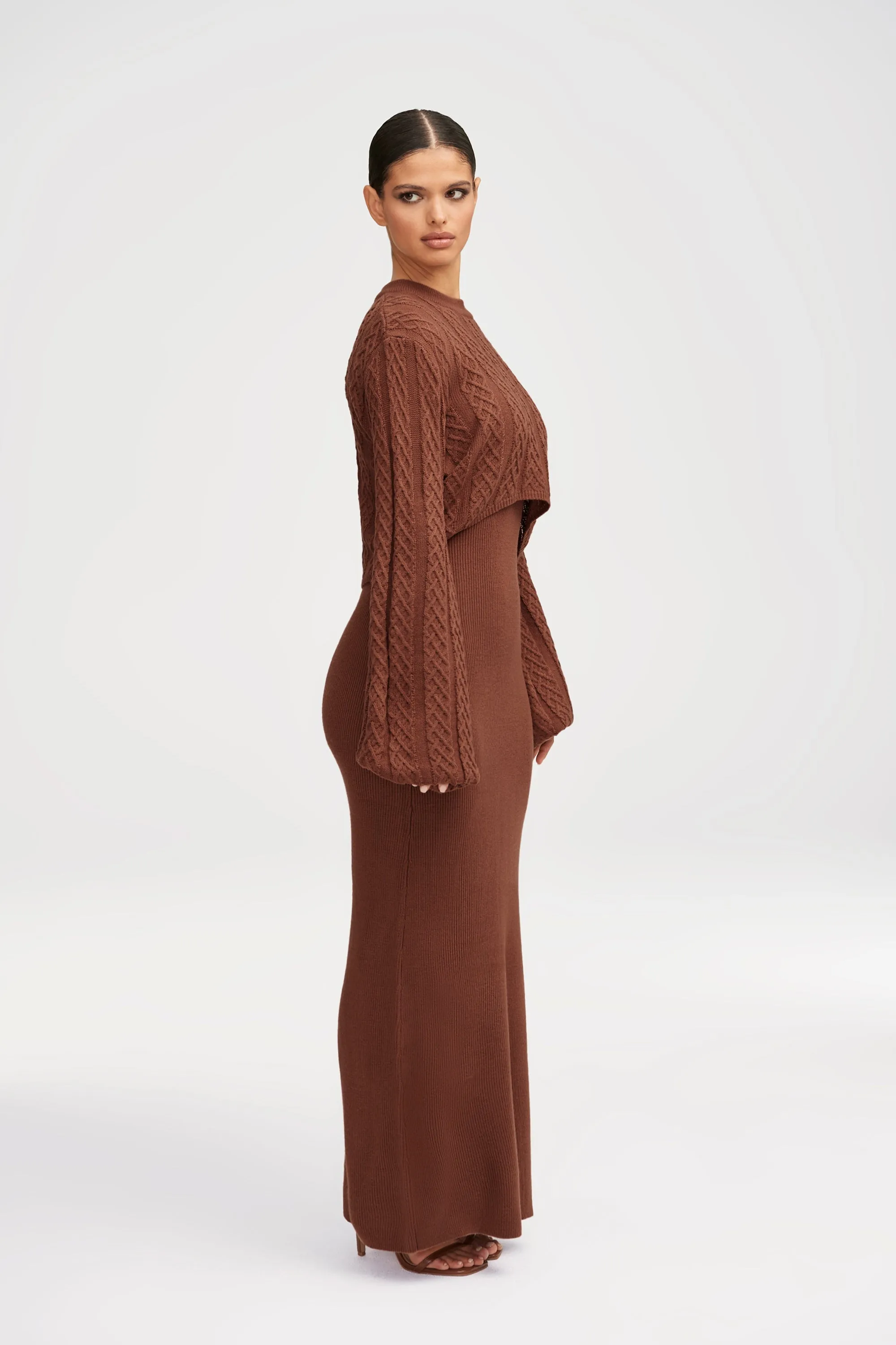 Heather Knit Maxi Dress and Top Set