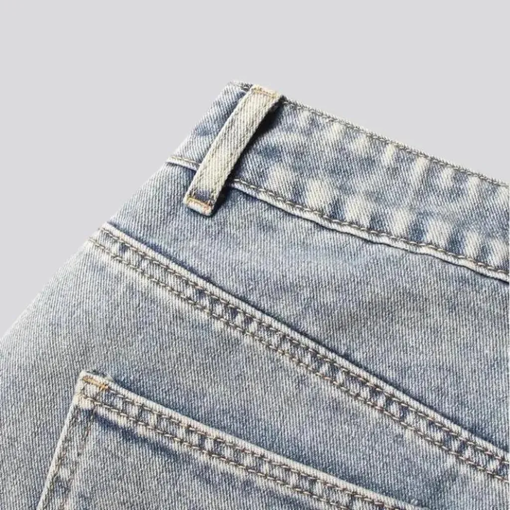 Hollow out high-waist jean skirt